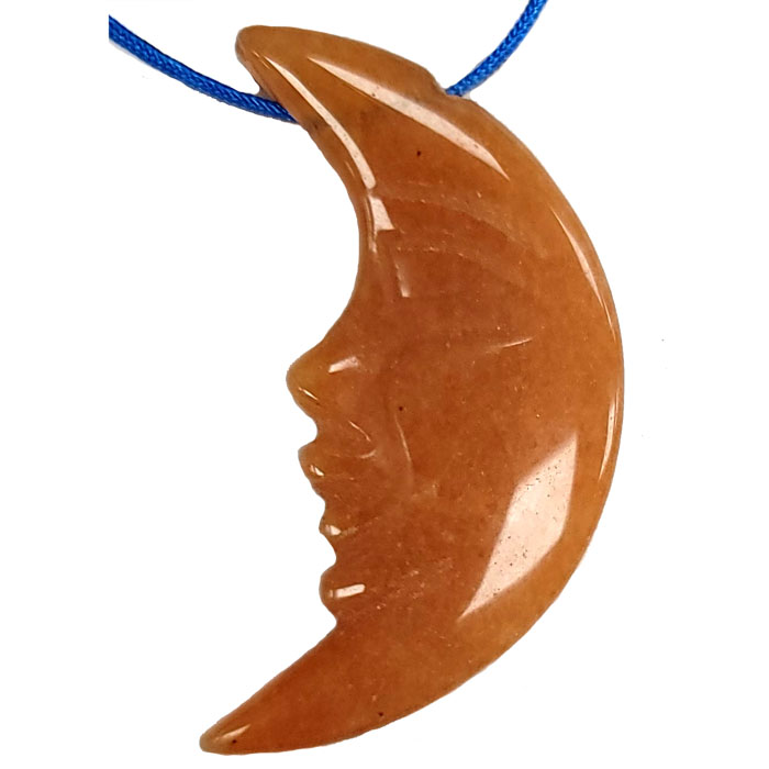 MOON FACE 20X36MM RED AVENTURINE